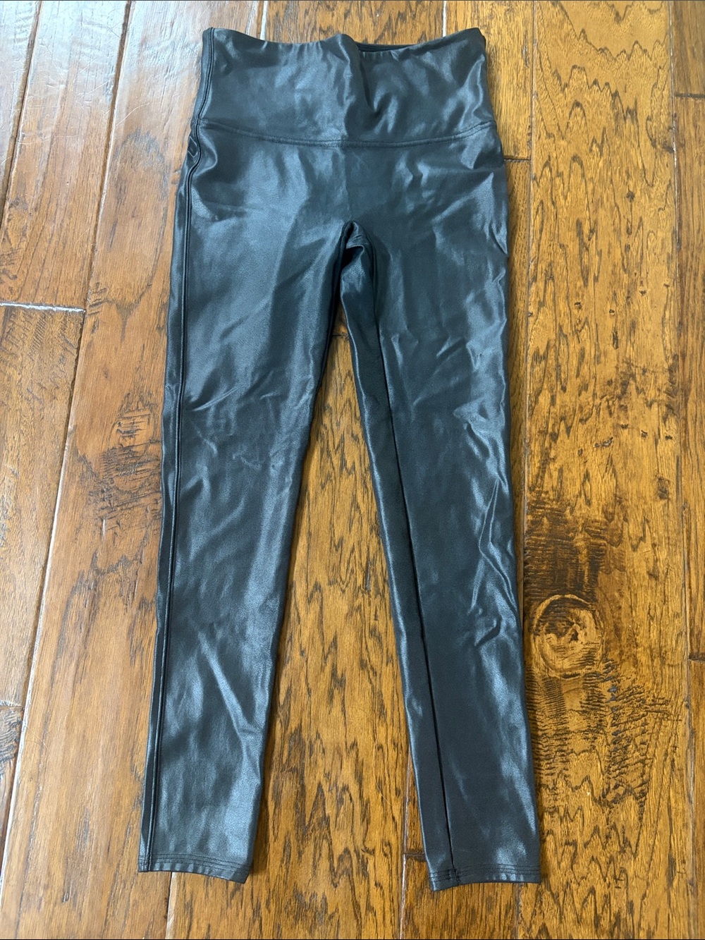SPANX Shiny Faux-Leather Black Leggings